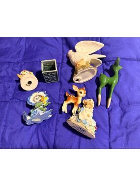 Vintage Deer, Bambi and 7 more Taiwan little Betty Blue figure is numbered